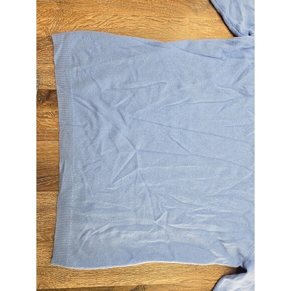 Worthington Women's L / XL V-neck 100% Cashmere Sweater Sky Blue Pullover - Picture 2 of 8